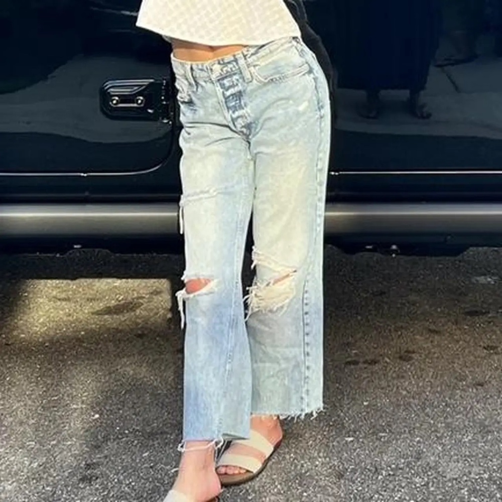 Women’s Distressed Blue Jeans - 0